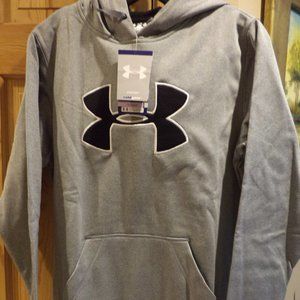 UNDER ARMOUR  UA  GREY HOODIE  ~ 100% Polyester ~  Size: Large  New without Tags